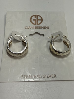 Giani Bernini Sterling silver Textured Hoop Earrings New