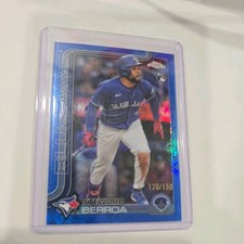 2025 Topps Chrome Logofractor Edition #163 Steward Berroa Blue Refractors #/150