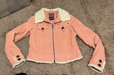Sherpa Fleece Pink Corduroy Jacket Sherpa SZ M BB Dakota Sherpa