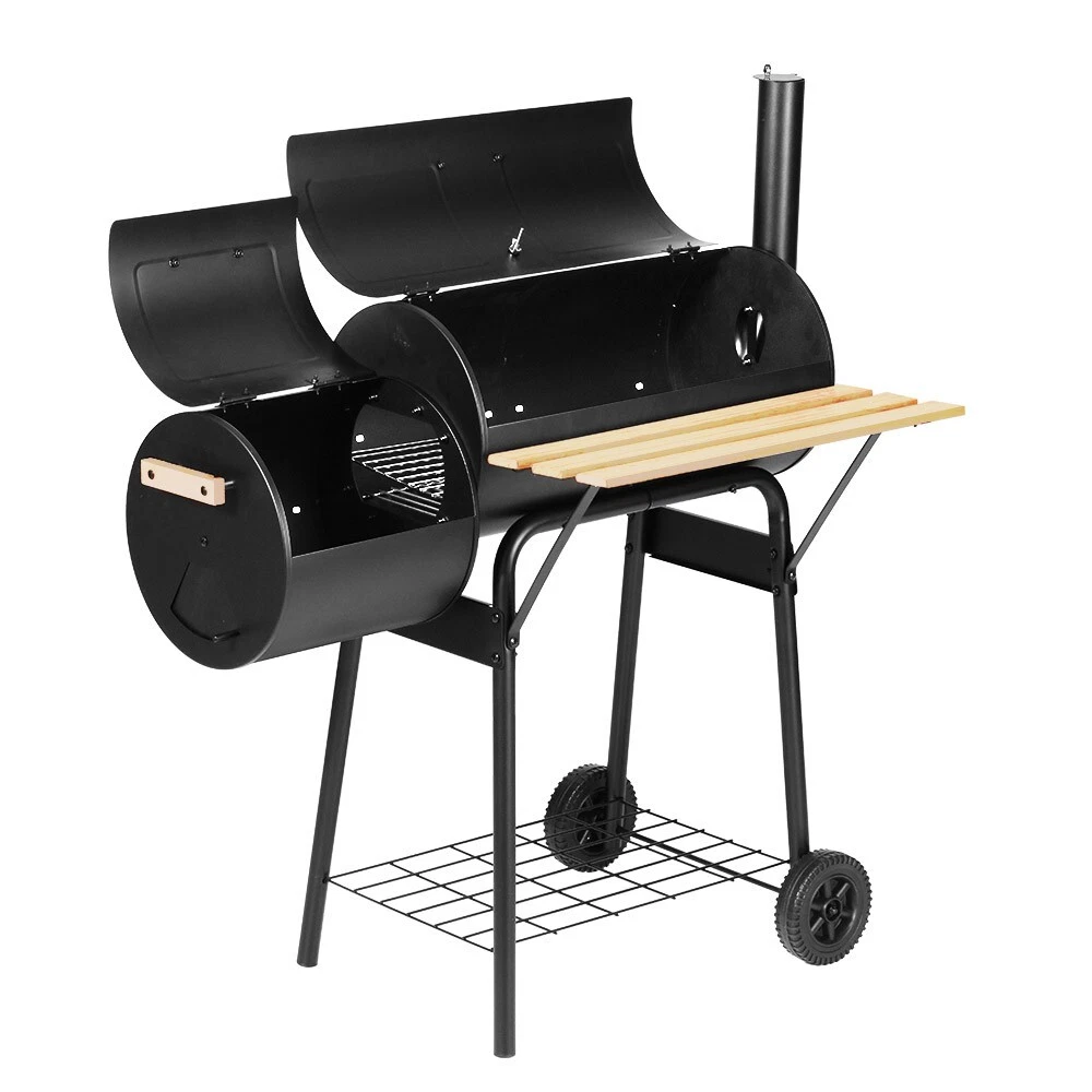 2in1 BBQ Smoker Charcoal Grill Roaster Portable Outdoor Camping Garden Barbecue