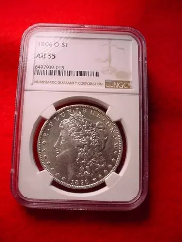 1896-O MORGAN DOLLAR NGC CERTIFIED AU-55 EXTRAORDINARY WHITE KEY DATE!  #188