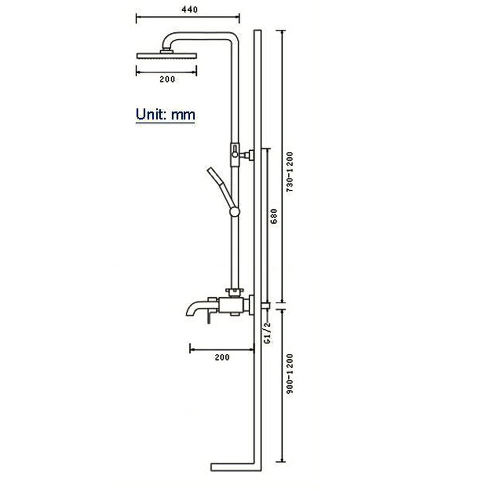 Rose Gold Bathroom Rainfall Shower Faucet Set Tub Mixer Tap with Hand