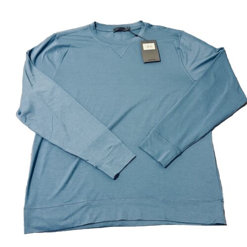 $155 G/FORE Luxe Crewneck Mid Layer Pullover Shirt Blue Long Sleeve Men's 2XL G4