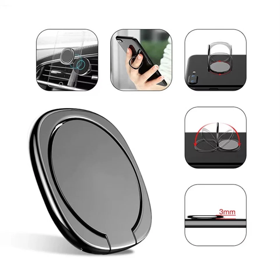 Mobile Phone Smartphone Ring Holder Finger Holder 360° Rotating Ultra Thin Phone Ring - Image 2 of 4