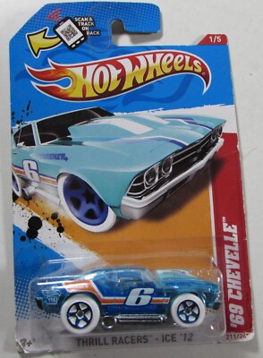 Hot Wheels 2012 '69 Chevelle 1/5 Thrill Racers Ice '12 #211/247 Die-Cast Cars
