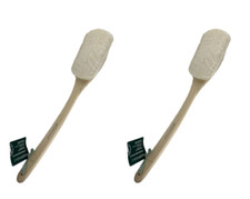 ECCOTOOLS Loofah Bath Brush 17.65" w/ Bamboo Handle, 2 PACK - Brand NEW