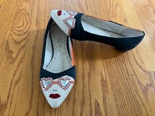 ALICE  OLIVIA Stacey Face Flats SLIP-ON SHOES Satin Mixed-Media Women  s Sz 38