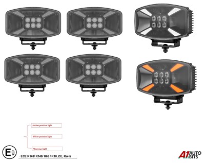 10'' LED Jumbo Spot Lampe + Stroboskop Licht Dach Stoßstange X4 passt Volvo FL FE FMX FM4