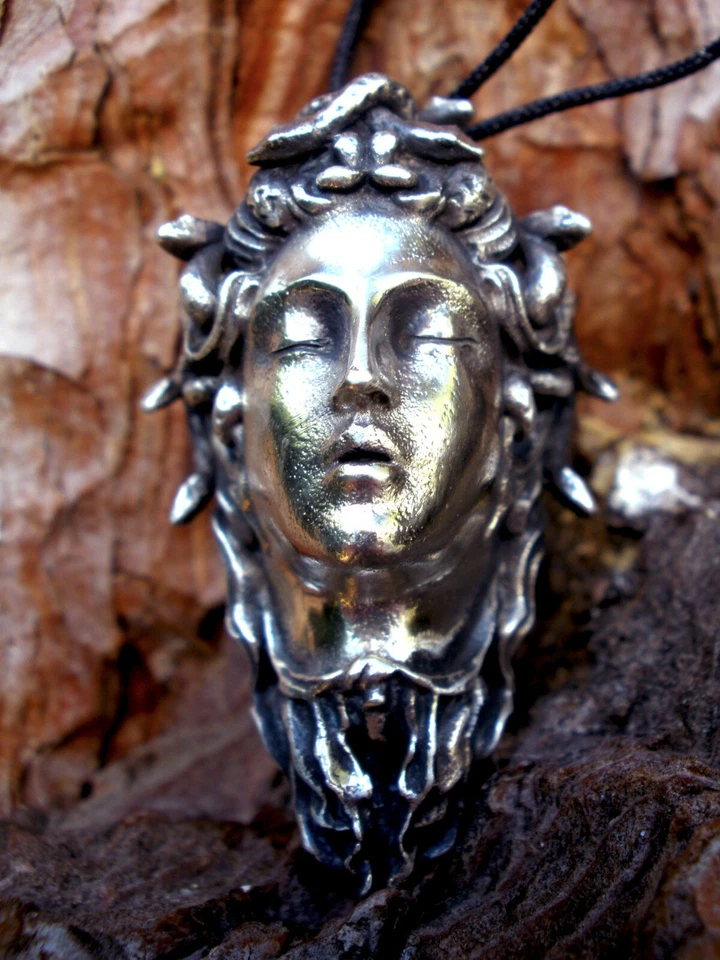 Ожерелье богини медузы, кулон из чистого серебра с медузой, богиня змеи - Изображение 4 из 4