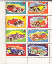 W NAGALAND ST 004 MS CHURCHILL AUTOMOBILES PERFORATED MINI SHEET