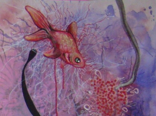 art painting figurative decorative modern contemporary canvas seascape fish men - Picture 4 of 24