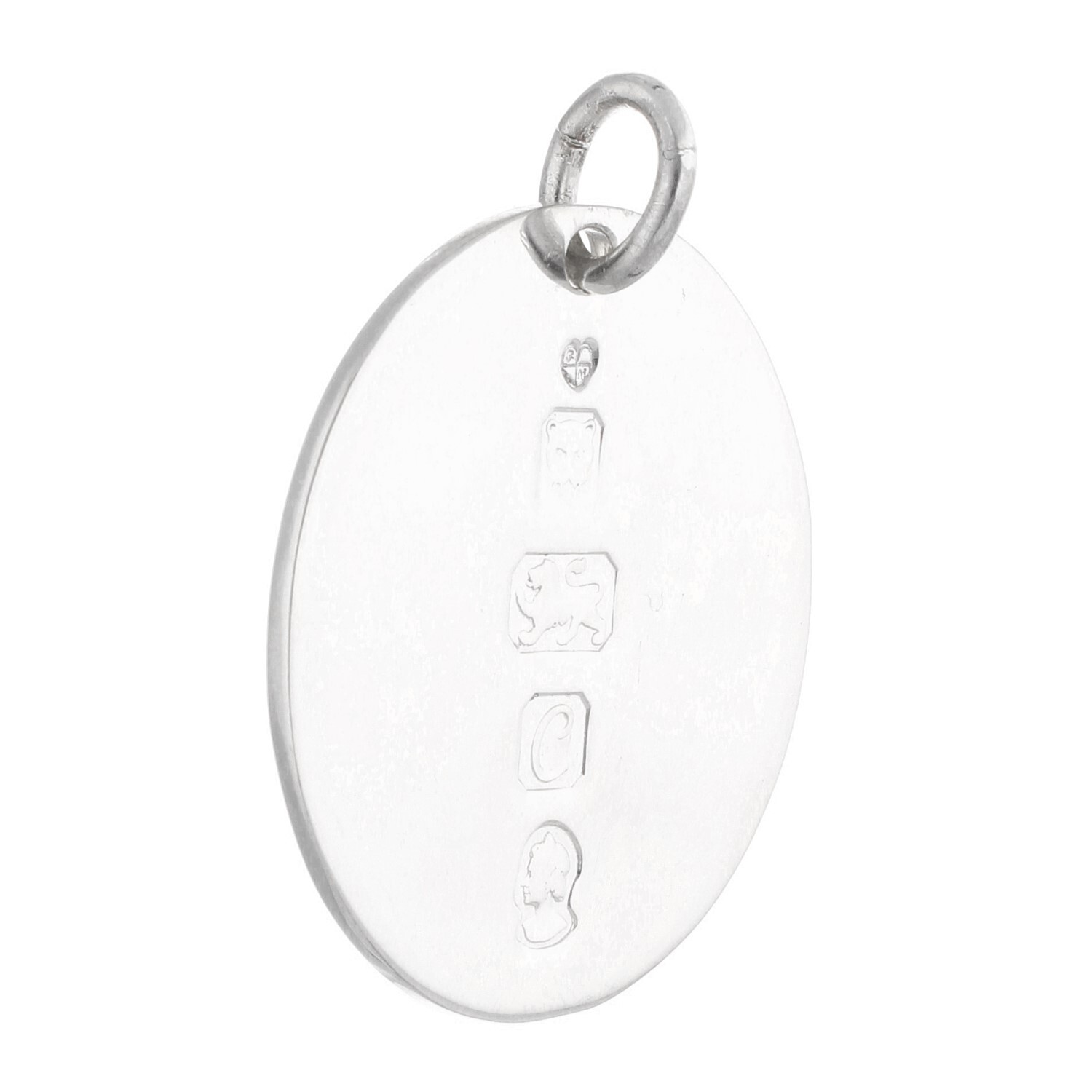 Sterling Silver London 1977 Oval Ingot Pendant (32x36mm)