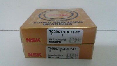 2 Roulements De Broche Super Précision NSK 7009CTRDULP4Y - Pour CNC, Haute Précision - NEUFS