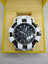 Invicta Bolt Chronograph Sport 48mm Black Dial White Silicone  