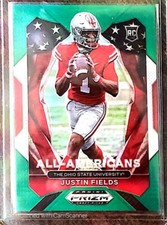 Justin Fields - 2021 Prizm Draft Picks Green PRIZM All-American Rookie RC