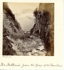 Suisse, the Falknis from the gorge of the Tamina Vintage Albumen Print, Tirag