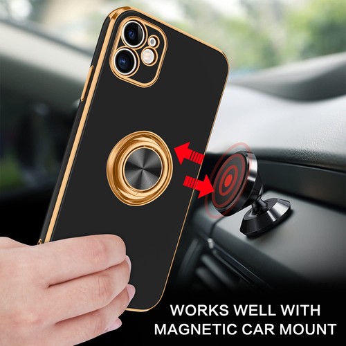 For iPhone 11 6.1" Case Shockproof Protective Rugged Cover & Golden Ring Holder - Bild 7 von 136