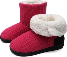 ONCAI Women's Slippers Comfort Knit Boots Winter Warm Outdoor Indoor Shoes 7/8