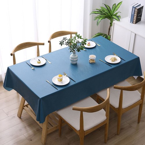 Solid Colour Waterproof Tablecloth Rectangular Table Cover Household - Picture 14 of 19