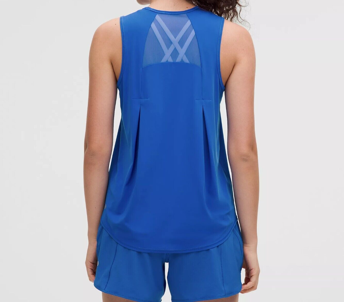 NEW Women Lululemon Sculpt Tank Top Pleated Cerulean Blue Size 8