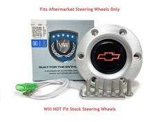 Brushed Steering Wheel 6 Hole Horn Button W Chevrolet Red Outline Bowtie Emblem Brushed Steering Wheel 6 Hole Horn Button W Chevrolet Red Outline Bowtie Emblem