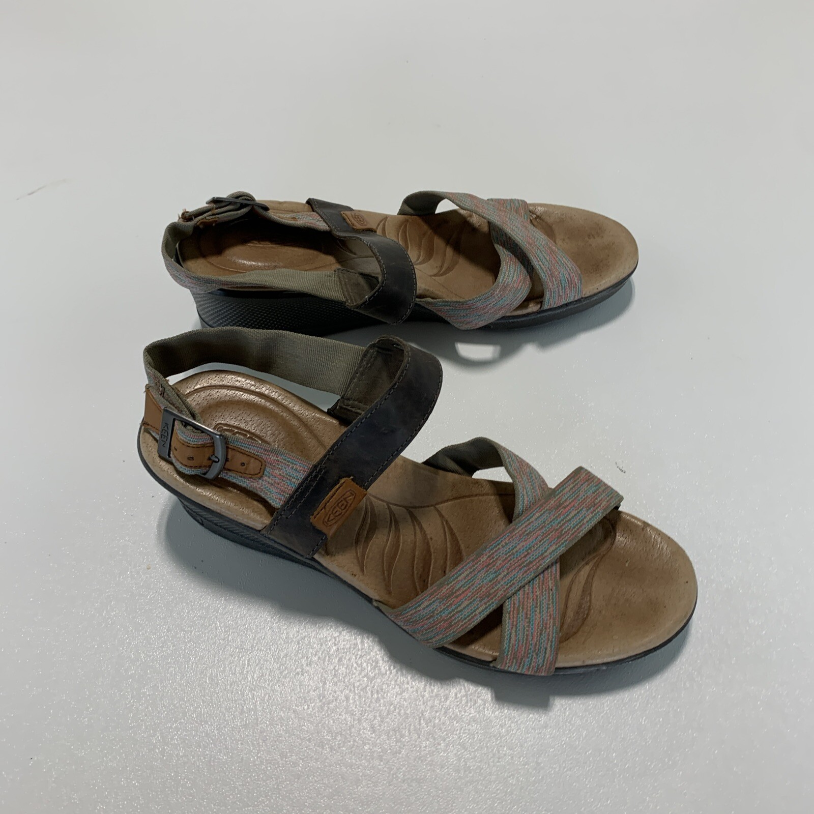 KEEN Sandali alla caviglia donna Thrush Sky Line con zeppa misura 10 1014313