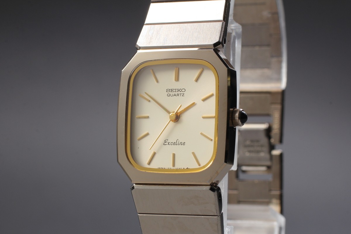 Vintage 1987 Exc+5 Seiko Exceline 1221-5730 Tungsten Quartz Vintage 1987 Exc+5 Seiko Exceline 1221-5730 Tungsten Quartz