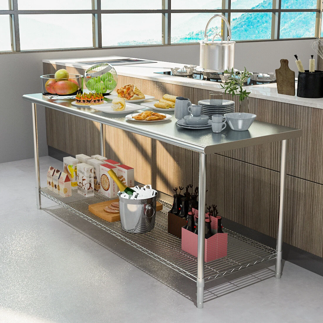 Kitchen bench sales shelf