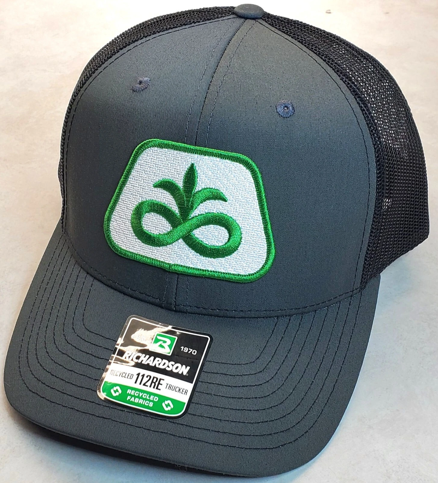 PIONEER SEED Patch on Richardson 112 Trucker Hat Snapback Charcoal/Black