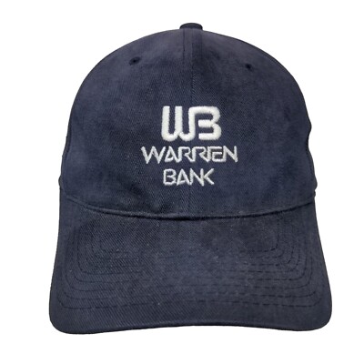 Warren Bank Strapback Hat Blue OSFA Adjustable Embroidered Cotton Yupoong