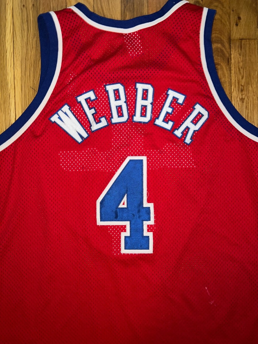 CHRIS WEBBER Champion Washington Bullets AUTHENTIC Jersey 48