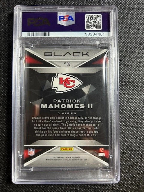 2023 Panini Black Football #56 Patrick Mahomes ll Gold /10 SSP PSA 9 MINT Chiefs - Image 2 of 2