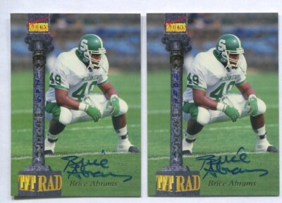 (2) Brice Abrams 1994 Signature Rookies AUTOGRAPH cards (MICHIGAN STATE - MSU)