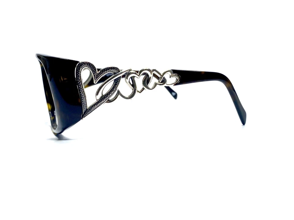 Gafas Brighton Cuadradas Marrón Tortuga Plata Corazón Templo A1 0412 59 17 125 Foto 3 de 4