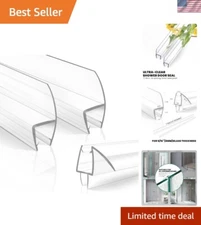 3 Pack Frameless Shower Door Bottom&Side Seal, 77" Long Clear PVC Shower Seal...
