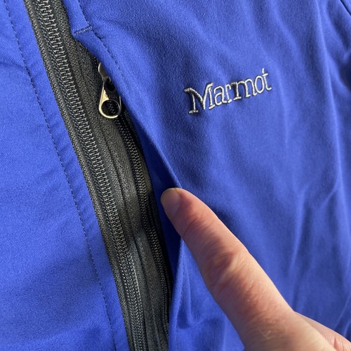 Marmot Schoeller Dry Skin Jacket Mens XL Blue Colorblock Full Zip Outdoors Hike - Picture 7 of 18