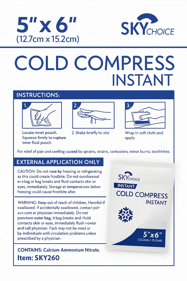 Bolsas de hielo instantáneas de compresa fría de hasta 75 unidades para aliviar el dolor médico dental Foto 4 de 4