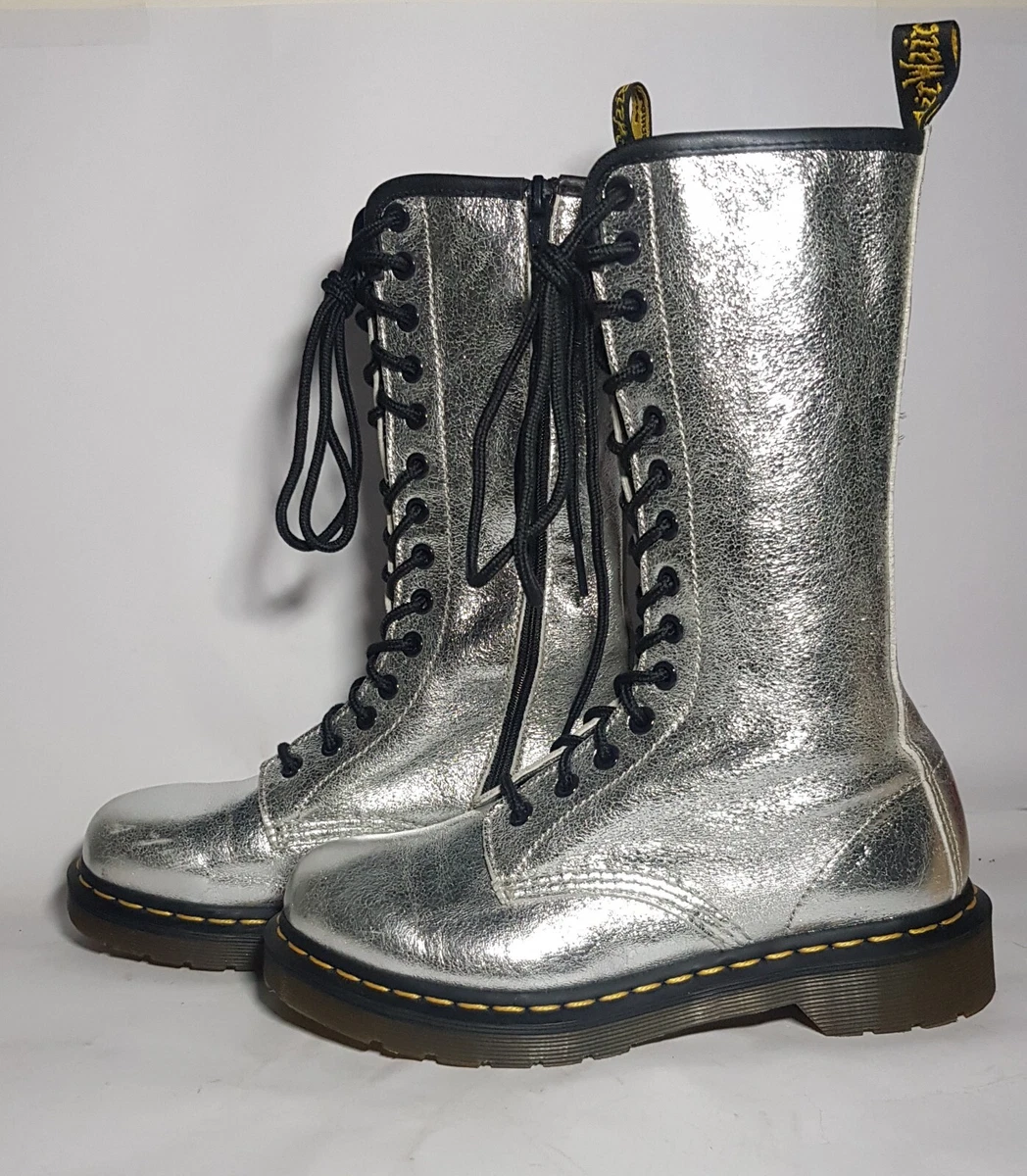 Dr. Martens Silver 14 Eyes 1B99 Knee High Boot size 37 eu eBay