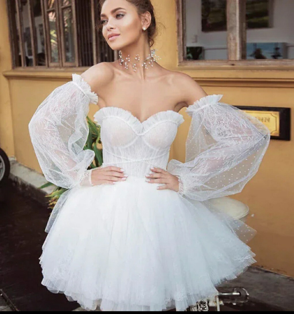Sweetheart Party Prom Tulle Mini Dress With Removable Puff Sleeves. Size S | eBay Sweetheart Party Prom Tulle Mini Dress With Removable Puff Sleeves. Size S | eBay