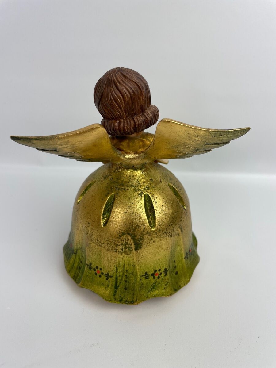 Vintage Carved Anri Wood Reuge Rotating Angel Music Box Vintage Carved Anri Wood Reuge Rotating Angel Music Box