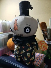 Primitive Folk Art Handcrafted Standing Pumpkin Doll Halloween