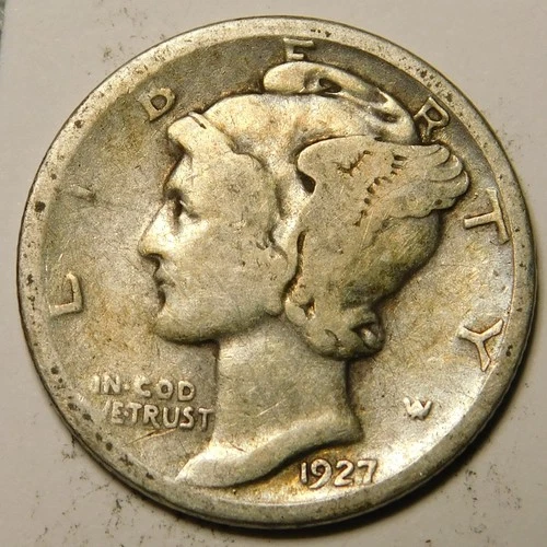 1927 D Mercury Dime VG - F   "Actual Coin Pictured - Not Cleaned"