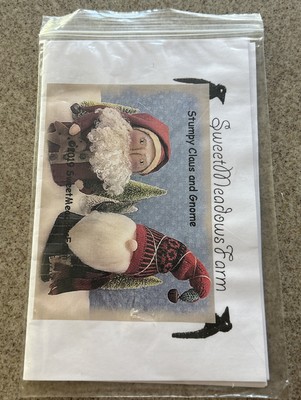 STUMPY CLAUS & Gnome, Sweet Meadows Primitive Folk Art Sewing Pattern Doll, USA