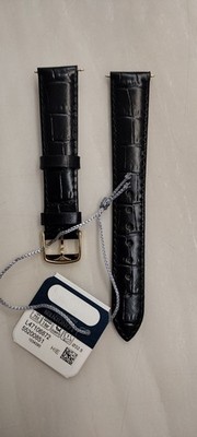 New Longines OEM Black Crocodile Calfskin Leather Strap band 17mm width buckle