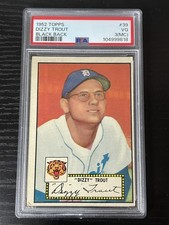 1952 Topps Baseball #39 Dizzy Trout Black Back PSA 3(MC) Very Good