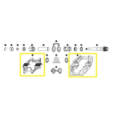 Crankbrothers Pedal Body Kit Pedalkörper Kit, Double Shot, black/blue
