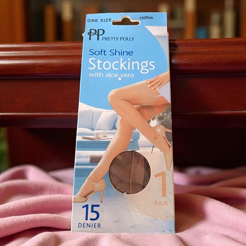 Vintage PP Soft Shine Strümpfe Aloe Vera 15 Den Chiffon One Size Nylon Mix 4