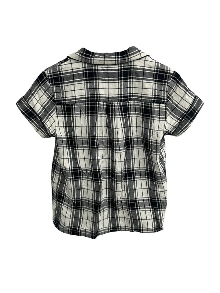 Conjunto de pijama corto delantero con botones a cuadros Dearfoams negro blanco talla pequeña ropa de dormir Foto 2 de 4