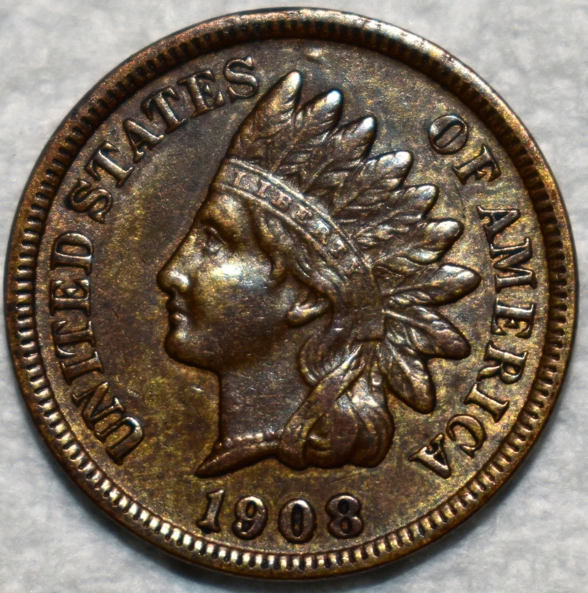 San Francisco 1908 Year Indian Head Small Cents (1859-1909) for