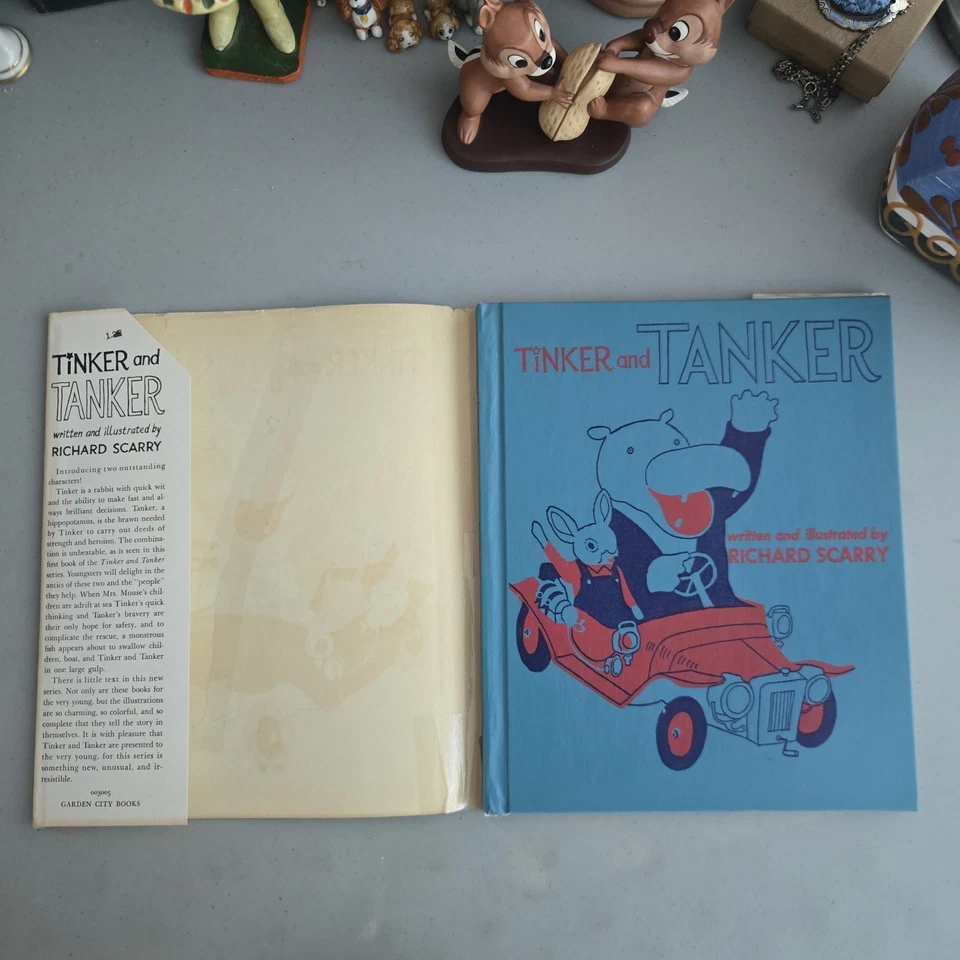 Richard Scarry / Tinker and Tanker 1st Edition in DJ 1960 Vtg Childrens Book HTF Foto 4 de 4